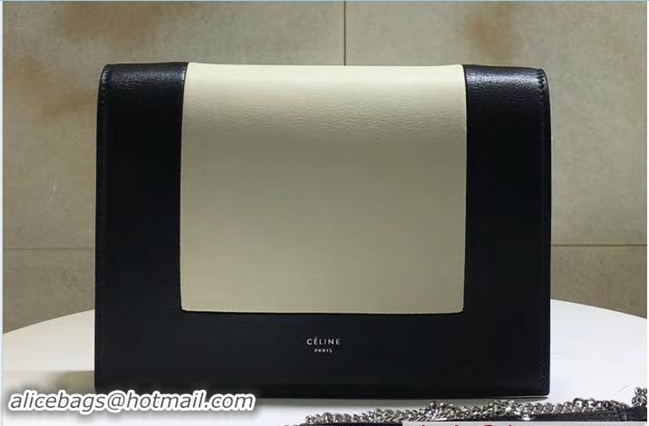 Buy Luxury Celine Frame Evening Clutch On Chain Bag 107773A Black/White 2017