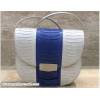 Stylish Celine Watersnake Small Trotteur Shoulder Bag 111201 Linen/Washed Blue 2017