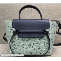 Classic Celine Fuzzy Jacquard Micro Belt Bag 180152 Green 2017