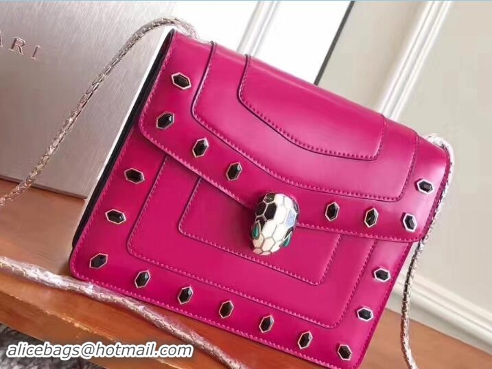 Crafted Bvlgari Gen Studs Serpenti Forever Flap Cover Small Bag 111304 Fuchsia 2017