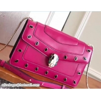 Good Quality Bvlgari Gen Studs Serpenti Forever Flap Cover Shoulder Bagg 111305 Fuchsia 2017