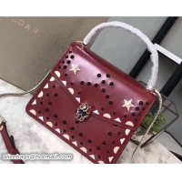 Cheap Price Bvlgari Star Studs Serpenti Forever Flap Cover Top Handle Bag 111333 Dark Red 2017