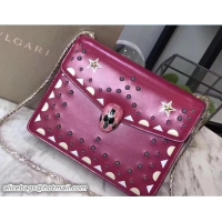 Lower Price Bvlgari Star Studs Serpenti Forever Flap Cover Small Bag 111338 Fuchsia 2017