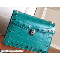 Pretty Style Bvlgari Gen Studs Serpenti Forever Flap Cover Medium Bag 111322 Green 2017