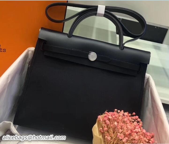 Good Quality Hermes Canvas And Leather Her Bag Zip 31 Bag 12011 Black