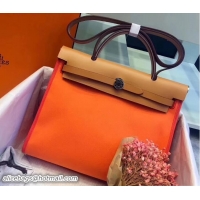 Good Looking Hermes Canvas And Leather Her Bag Zip 31 Bag 12011 Orange/Khaki