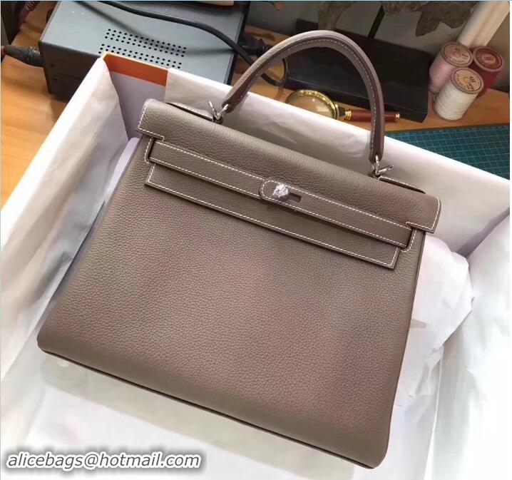 Low Cost Hermes Kelly 28cm Bag in Original Togo Leather 12014 Elephant Gray