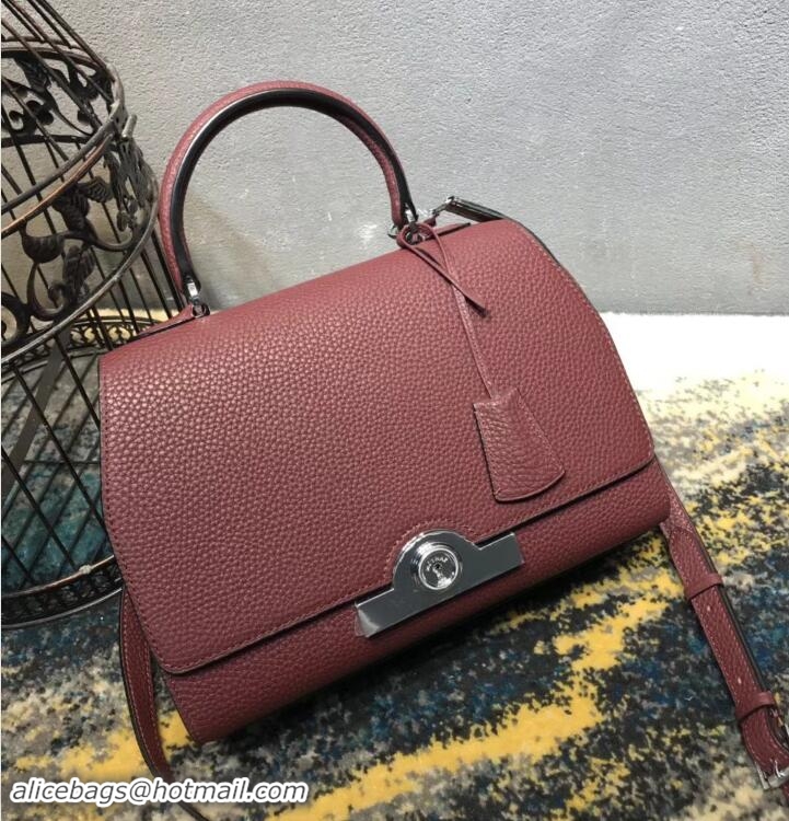 Sophisticated Moynat Petite Réjane Bag in Taurillon Gex Togo Leather Lobster N12012 Burgundy 2018