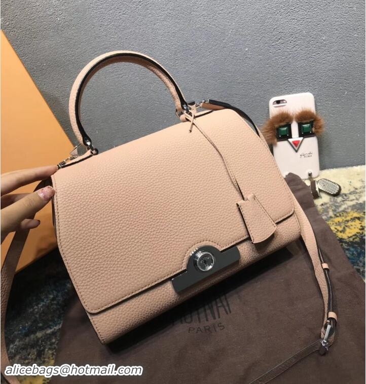 Stylish Moynat Petite Réjane Bag in Taurillon Gex Togo Leather Lobster N12012 Apricot 2018