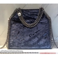 Hot Style Stella McCartney Velvet Falabella Mini Tote Bag S12011 Blue 2018