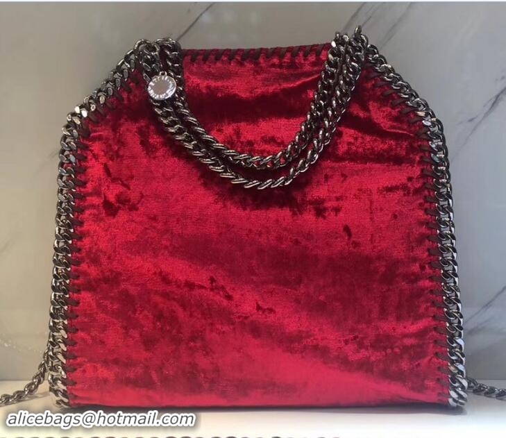 Most Popular Stella McCartney Velvet Falabella Mini Tote Bag S12014 Red 2018