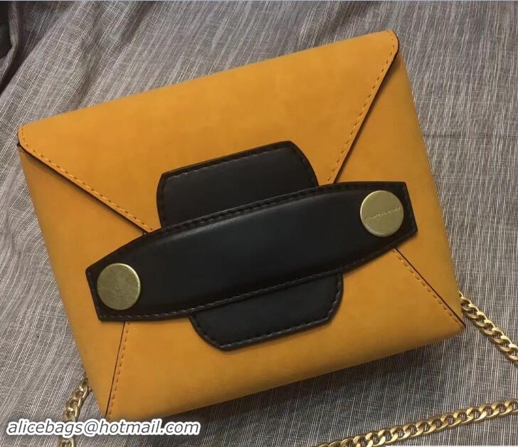 Durable Stella McCartney Stella Popper Double Layer Shoulder Bag S12026 Suede Yellow/Black 2018