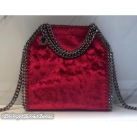 Top Design Stella McCartney Velvet Falabella Tiny Tote Bag S12015 Red 2018