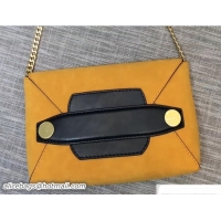 Popular Stella McCartney Stella Popper Single Layer Shoulder Bag S12029 Suede Yellow/Black 2018