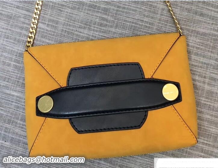 Popular Stella McCartney Stella Popper Single Layer Shoulder Bag S12029 Suede Yellow/Black 2018