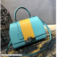 Shop Cheap Moynat Petite Réjane Bag in Taurillon Gex Togo Leather M12202 Turquoise/Yellow 2018