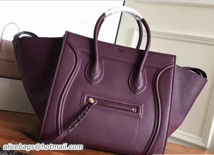 Pretty Style Celine Luggage Phantom Bag in Original Grained Leather 21801 Burgundy