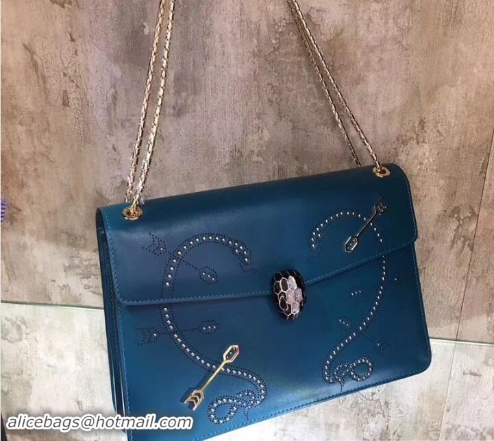 Good Looking Bvlgari Pop Heart Serpenti Forever Flap Cover Medium Bag 21905 Cyan 2018