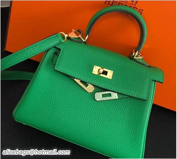 Luxury Hermes Clemence Leather Kelly 20cm Mini Bag 32701 Green