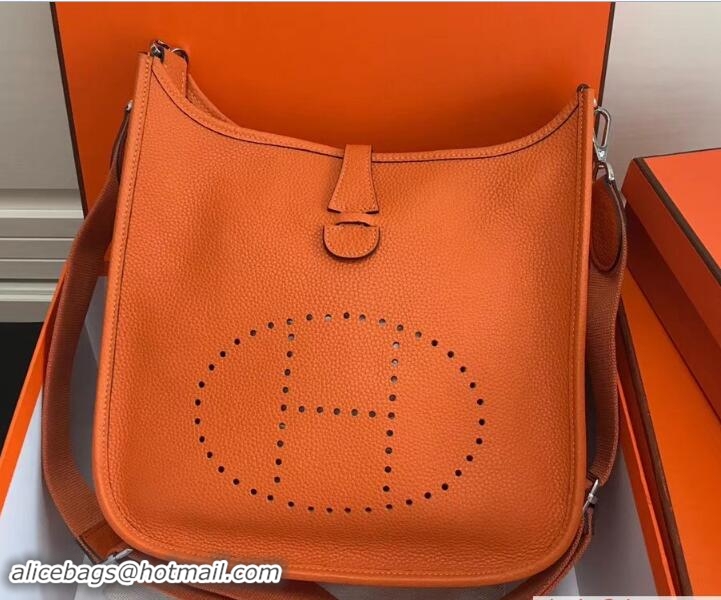 Durable Hermes Togo Leather Evelyne III PM Bag 327011 Orange