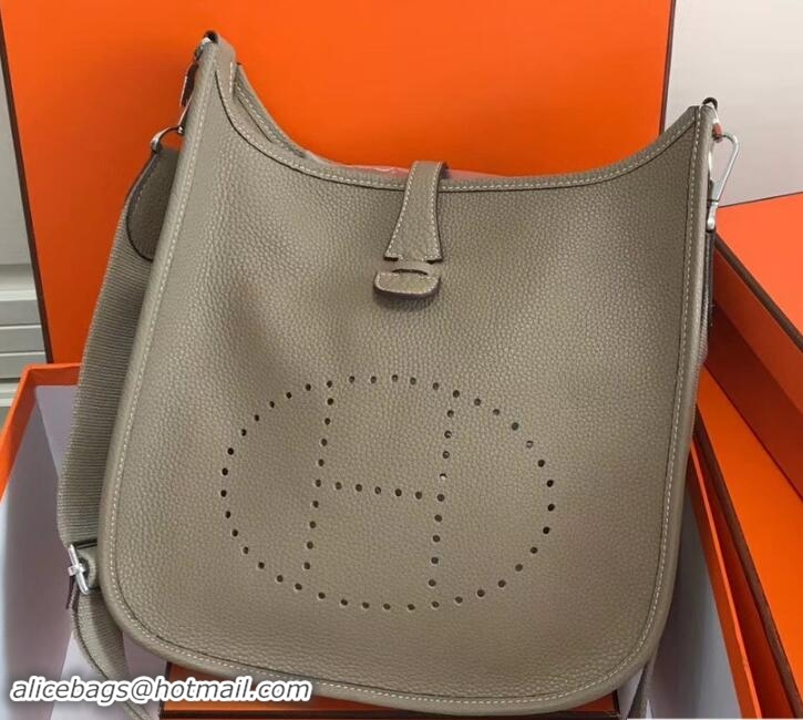 Top Design Hermes Togo Leather Evelyne III PM Bag 327011 Gray