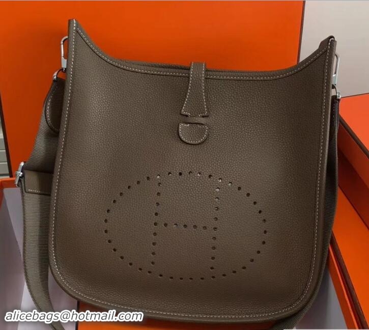 Good Quality Hermes Togo Leather Evelyne III PM Bag 327011 Etoupe