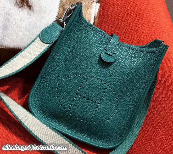 Low Cost Hermes Togo Leather Mini Evelyne Bag 327016 Emerald Green