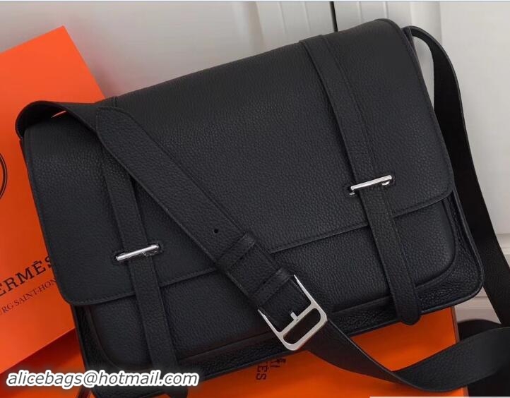 Discount Hermes Togo Leather Steve 34 Men's Messenger Bag 32824 Black