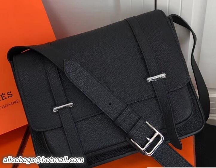 Best Product Hermes Togo Leather Steve 32 Men's Messenger Bag 32822 Black