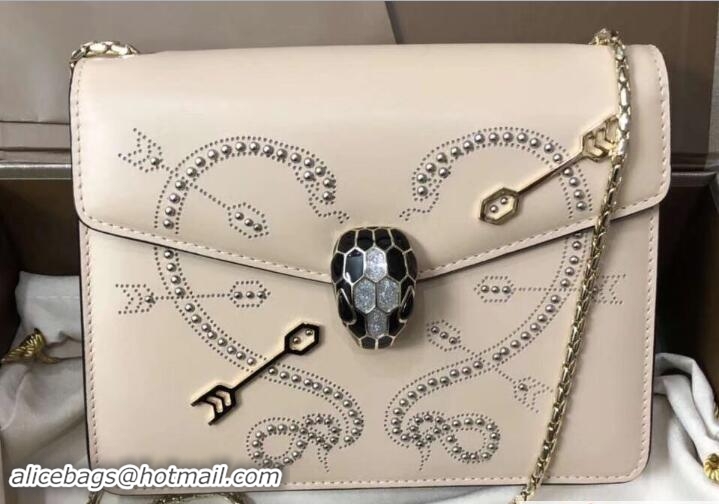 Good Looking Bvlgari Pop Heart Serpenti Forever Flap Cover Small Bag 33101 Creamy 2018