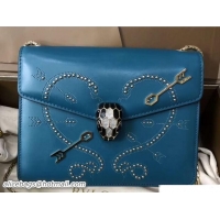 Discount Bvlgari Pop Heart Serpenti Forever Flap Cover Small Bag 33101 Cyan 2018