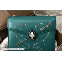 Good Quality Bvlgari Pop Heart Serpenti Forever Flap Cover Small Bag 33101 Green 2018