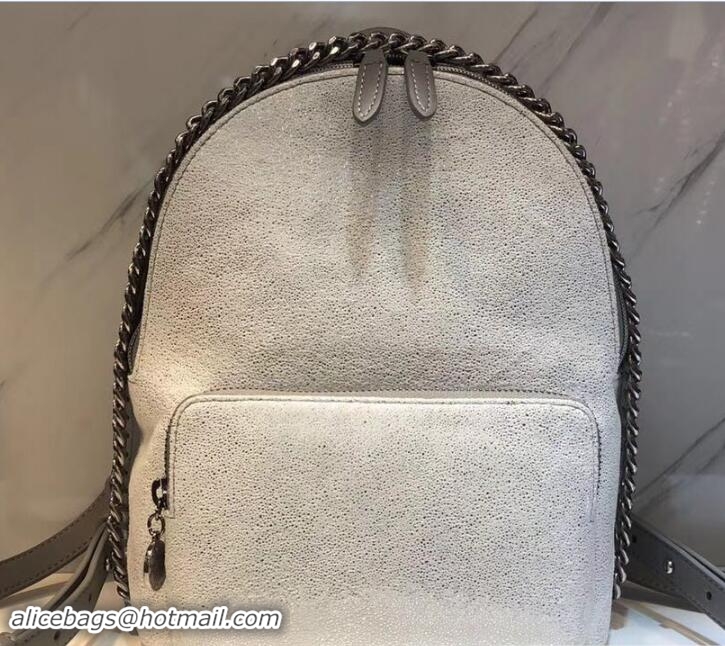 Best Grade Stella McCartney Falabella Mini Backpack Bag 407015 Silver White