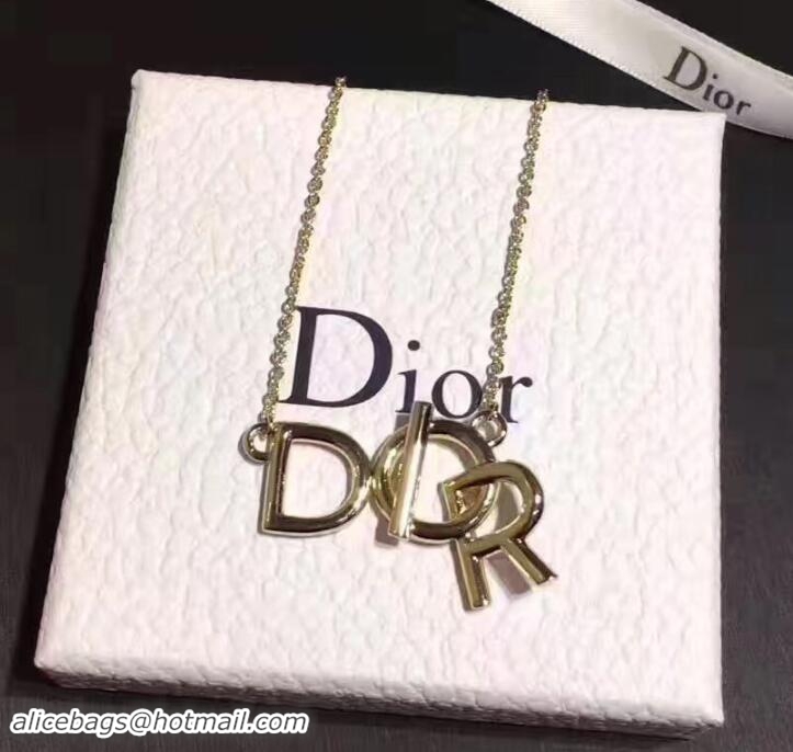 Stylish Dior Letter Logo Necklace 95014 2018