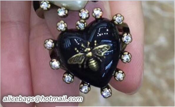 Good Product Dior Blue Bohémienne heart and bee Ring Black 419055