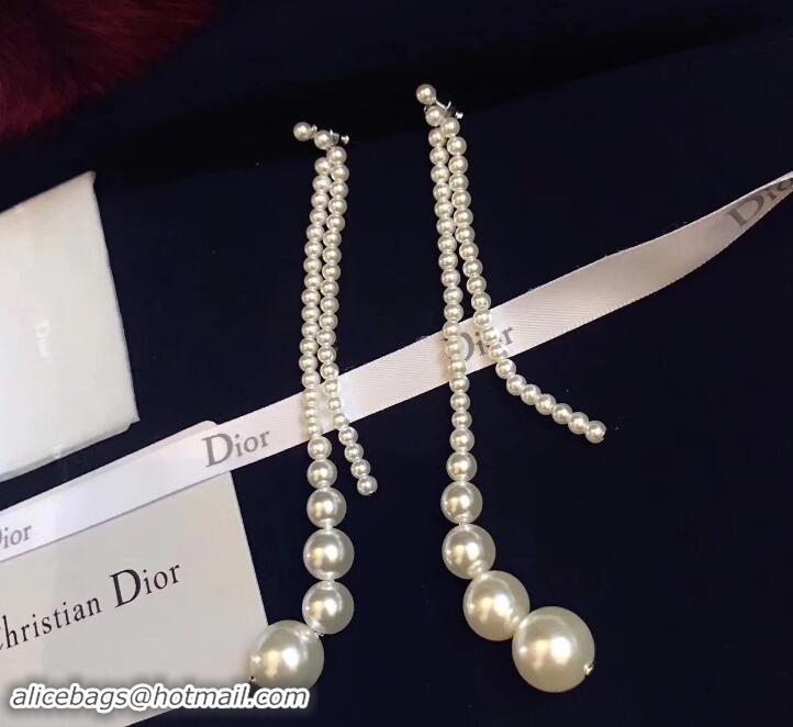 Low Cost Dior Fringe Pearl Earrings 419063