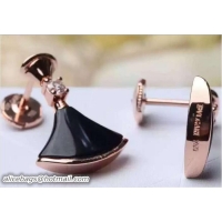 Top Design Bvlgari Earrings Black/Pink Gold 421062