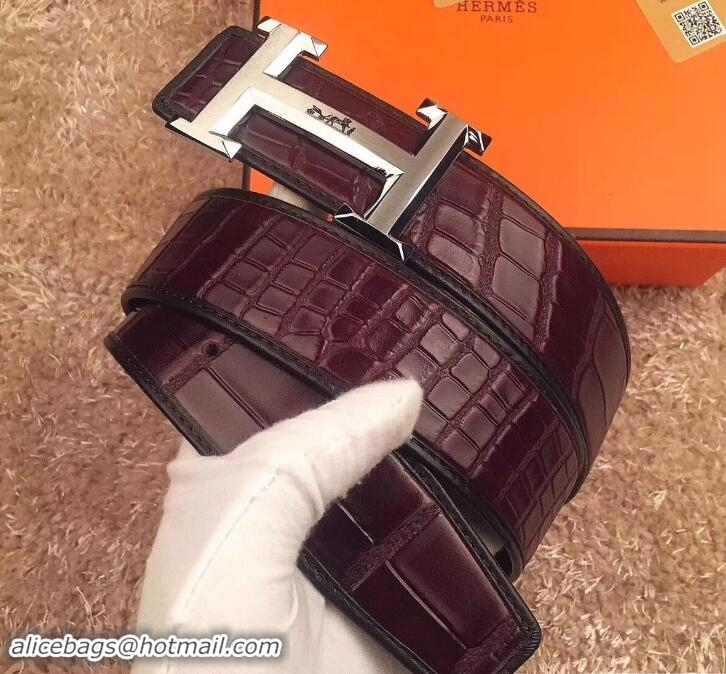 Good Quality Hermes Croco Pattern Belt 424H30