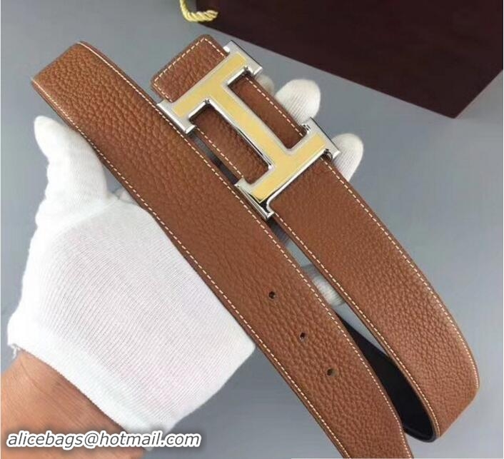 Classic Practical Hermes Togo Leather Belt H19