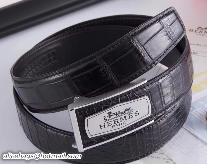 Best Grade Hermes Crocodile Skin Belt 424H33