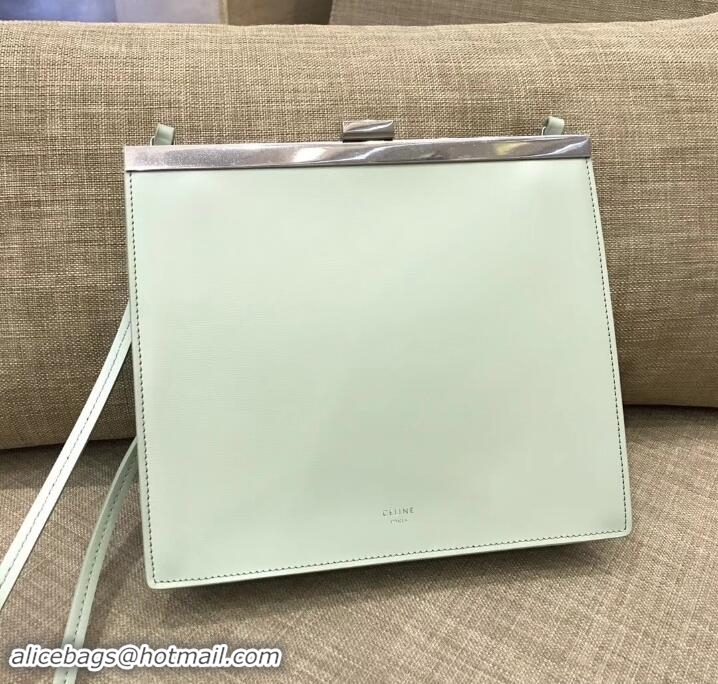 Good Quality Celine Mini Clasp In Natural Calfskin Crossbody Bag 62051 Light Green 2018