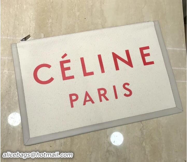 Discount Celine Red Logo Made In Large Clutch Pouch Bag in Textile C62053 2018