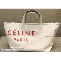 Best Grade Celine Red Logo Made In Small Tote Bag in Textile C62058 2018