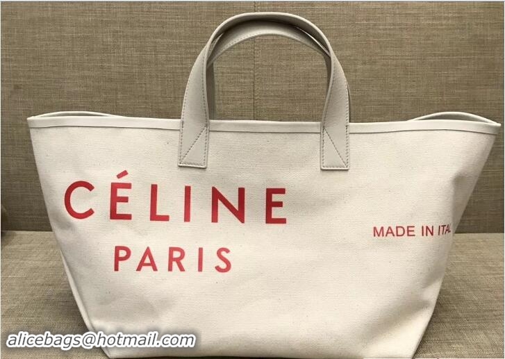 Best Grade Celine Red Logo Made In Small Tote Bag in Textile C62058 2018