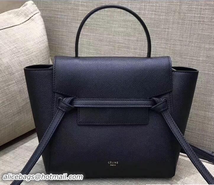 Discount Celine Nano Belt Bag in Grained Calfskin 185003 Black 2018