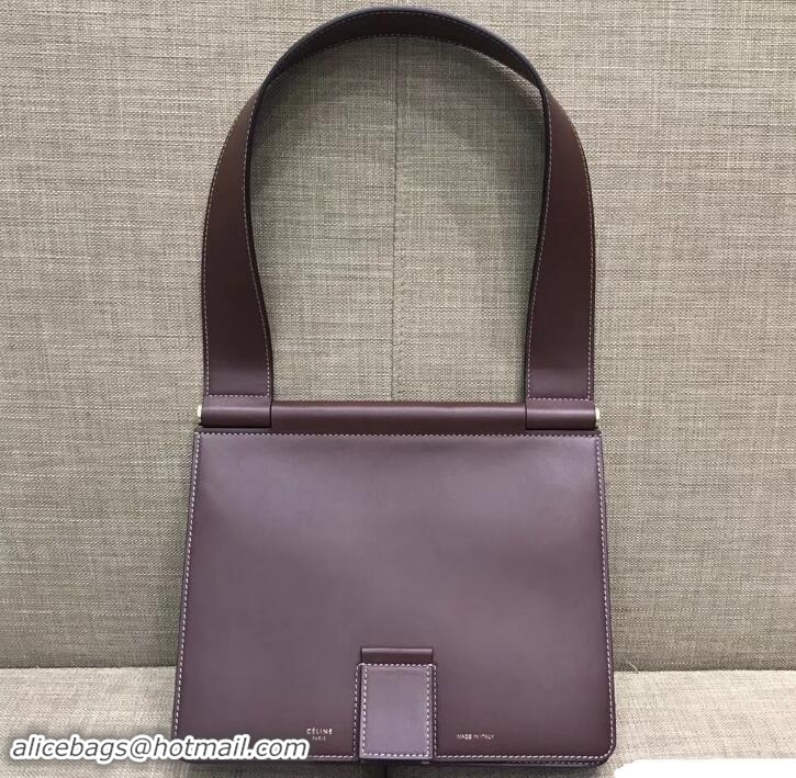 Low Cost Celine Satinated Natural Calfskin Small Tab Bag 183083 Burgundy 2018