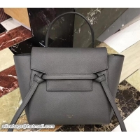 Stylish Celine Nano Belt Bag in Grained Calfskin 185003 Gray 2018