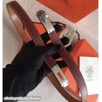 Grade Hermes Width 20mm Epsom Calfskin Kelly Belt 706020 Burgundy/Silver