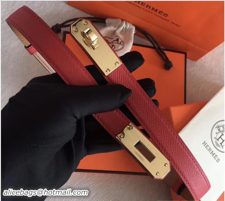 Good Quality Hermes Width 20mm Epsom Calfskin Kelly Belt 706022 Red/Gold