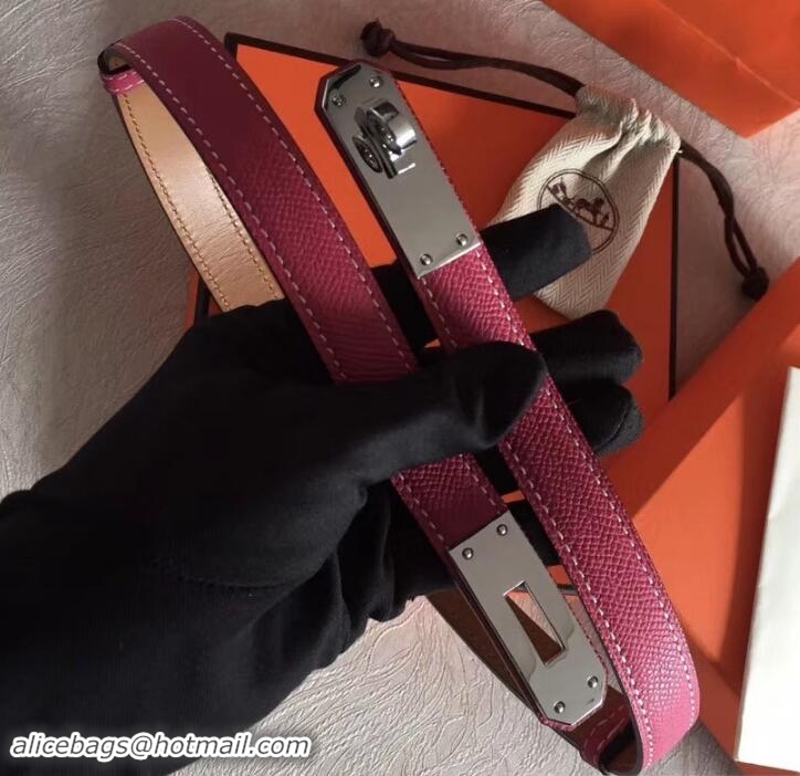 Unique Style Hermes Width 20mm Epsom Calfskin Kelly Belt 706020 Fuchsia/Silver